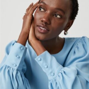 Ann Taylor Shirred Cuff Blouse